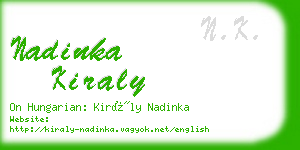 nadinka kiraly business card